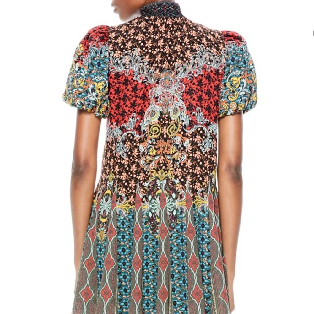 Alice + Olivia Janis Mixed Print Mini Dress - Picture 3 of 16
